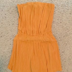 Forever 21 Yellow Strapless Romper